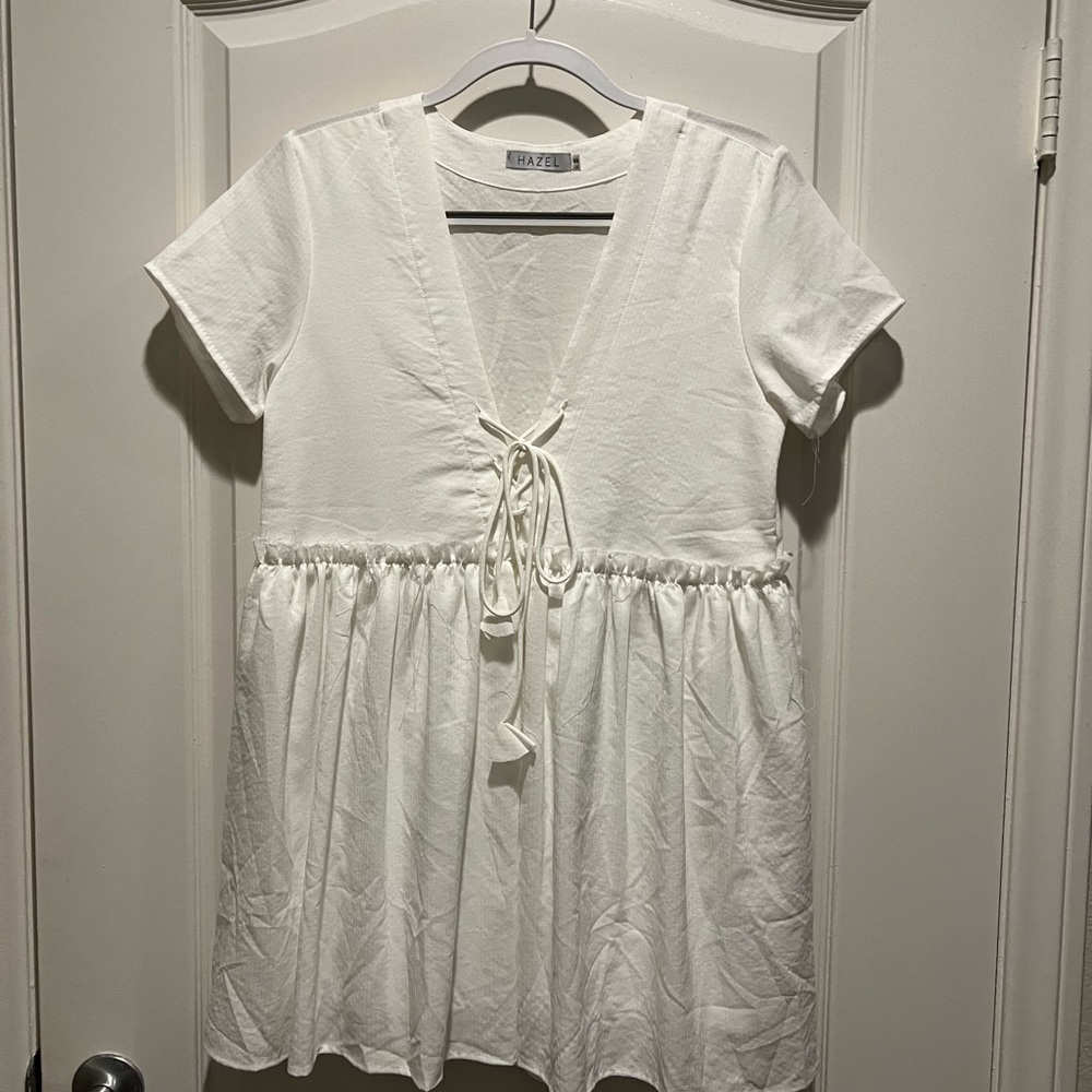Hazel/Princess Polly white babydoll dress, size S